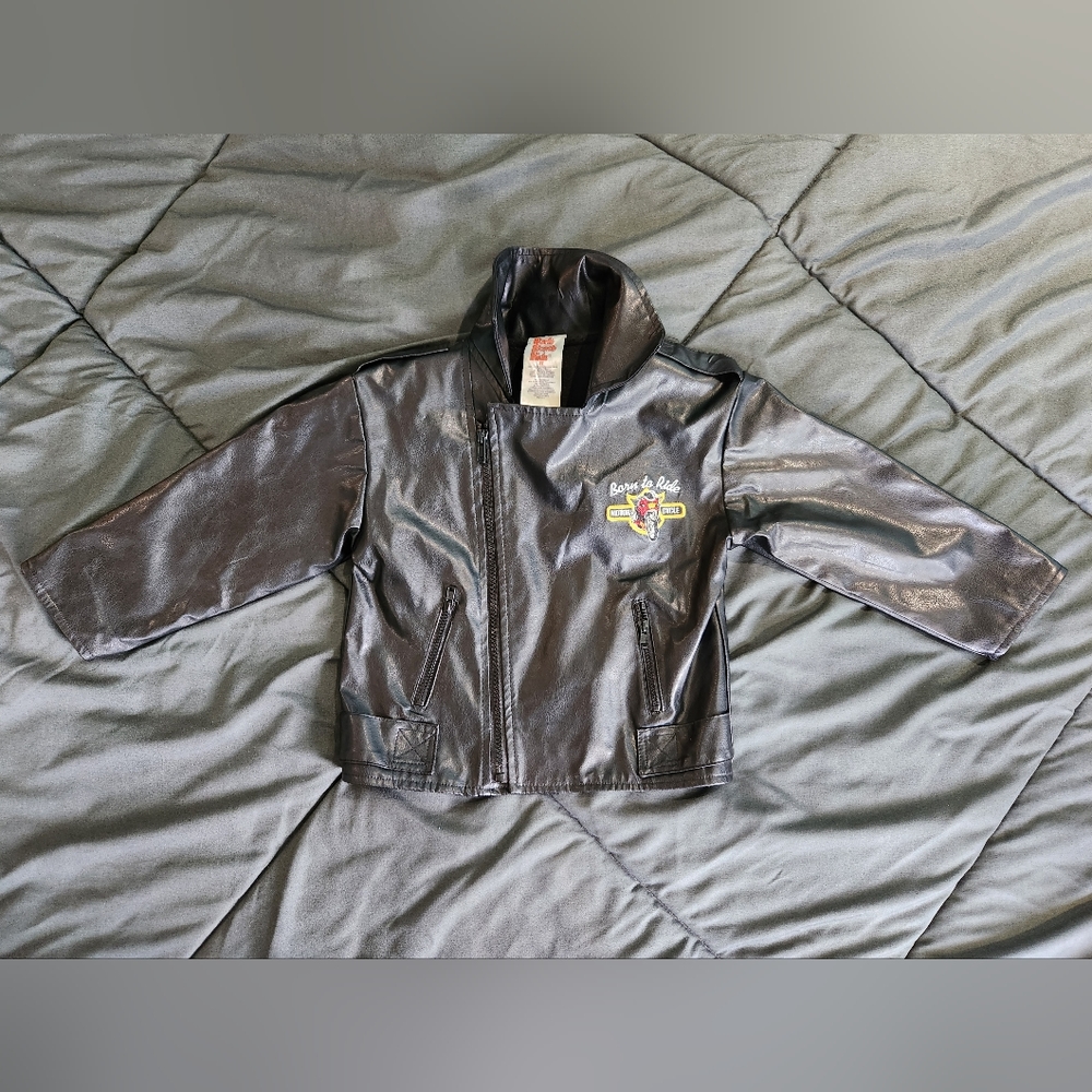 3T synthetic leather motorcycle jacket